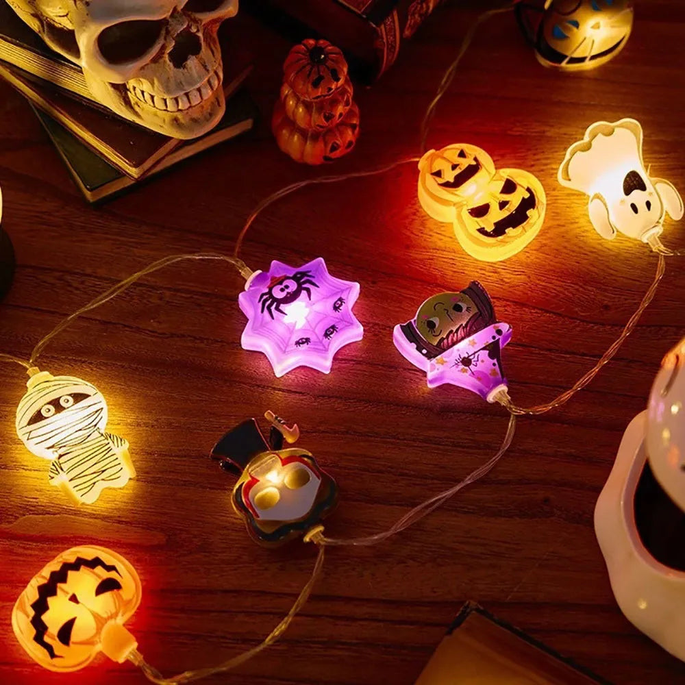 Halloween LED String Lights, Pumpkin Ghost Spider Web, 1.5-6m