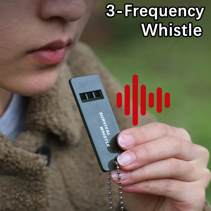 2/5pcs 3-frequency Survival Whistle Outdoor High Decibel Survival Whistle for Hiking, Camping, Hunting Light-weight Whistle