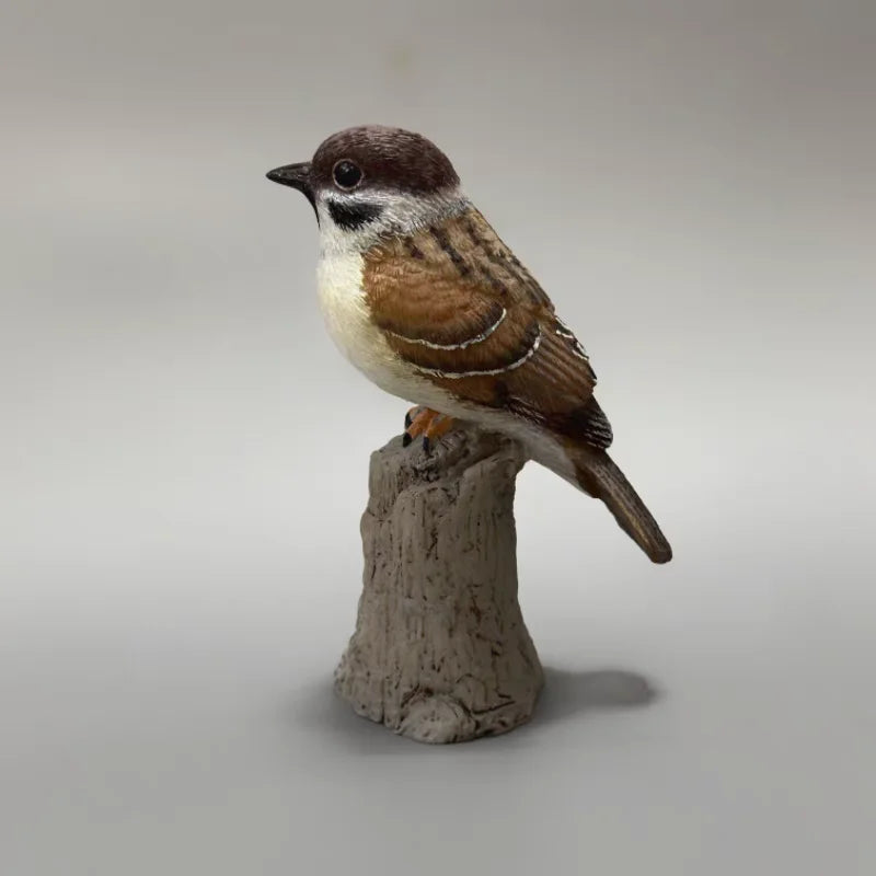 Resin Sparrow Bird Statue Ornament for Desktop Decor