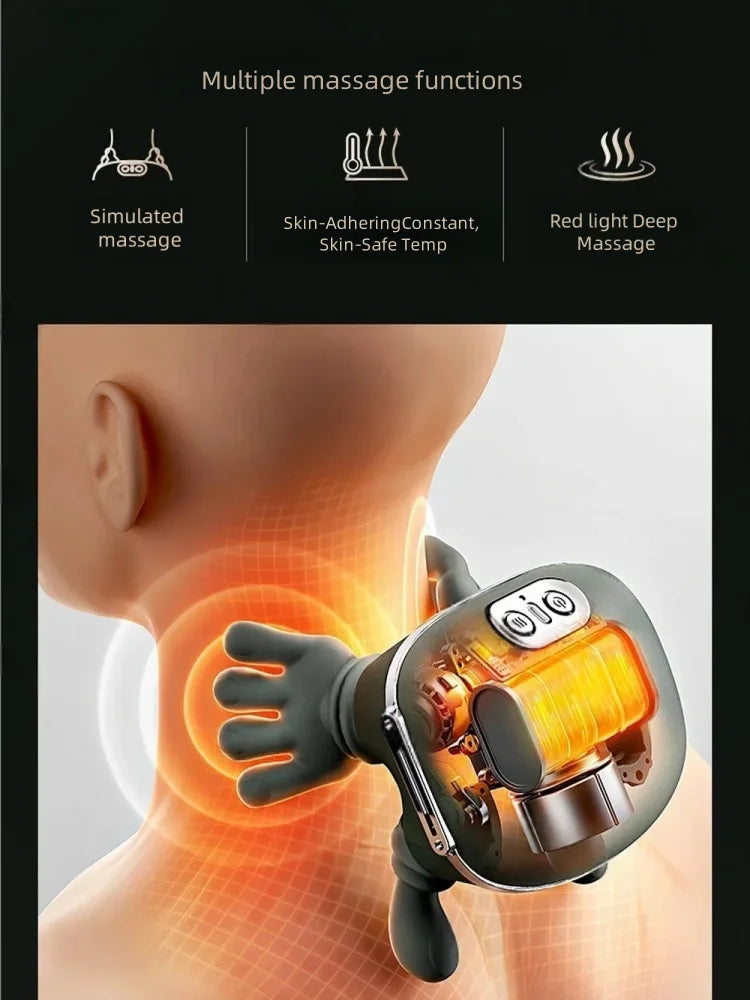 Electric Shiatsu Neck Shoulder Back Massager Finger Pressure Deep Kneading Muscle Relaxation for Stress Relief