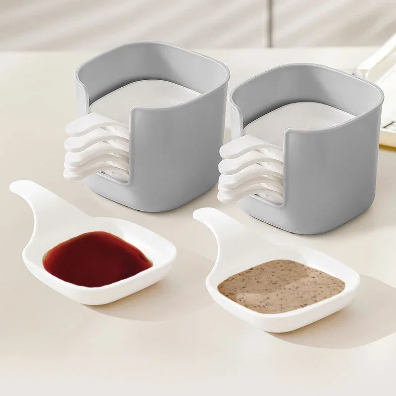 1Set Dipping Dish Set Household Seasoning Dry Dish Mini Plate BBQ Vinegar Dish Kitchen Supplies Restaurant Supplies