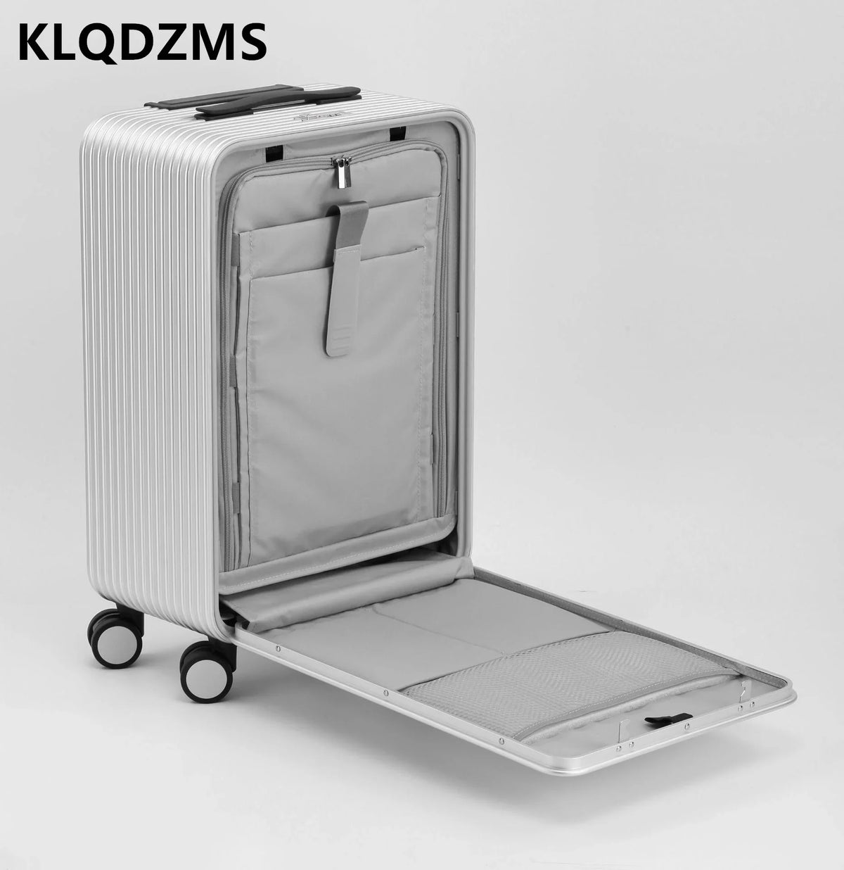 KLQDZMS 17"20"24Inch Metal Aluminum Magnesium Alloy Luggage Universal Wheels Portable Storage Luggage Business Boarding Suitcase