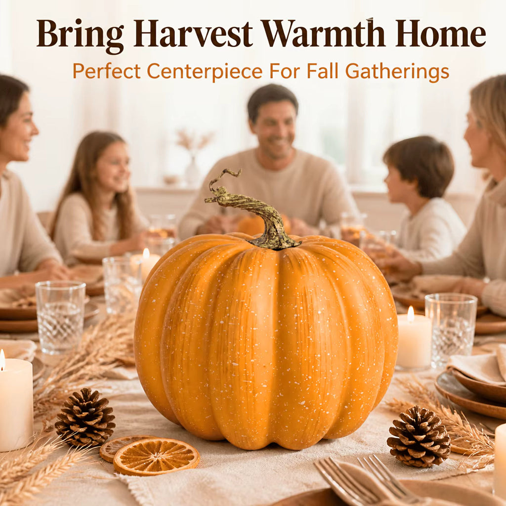 Autumn Pumpkin Decoration with Retro Stem Detail, 1 Piece