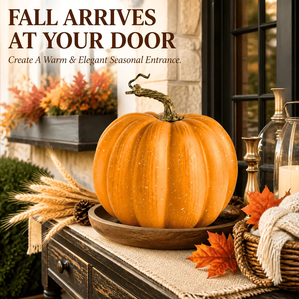 Autumn Pumpkin Decoration with Retro Stem Detail, 1 Piece