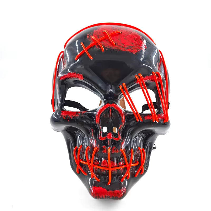 EL Wire Skull Party Mask, 3V Battery Powered