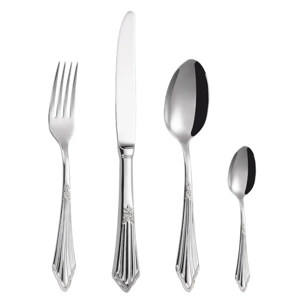 4/8/12/16/20 Pieces Gold Plated Luxury Silverware Flatware Dishwasher Safe 18/10 Stainless Steel Cutlery Set For Home Wedding