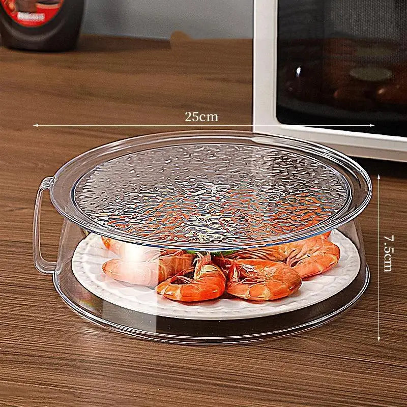 BPA Free PC Microwave Splatter Cover Heat Resistant With Handle Food Dish Shield for Kitchen Cooking Use