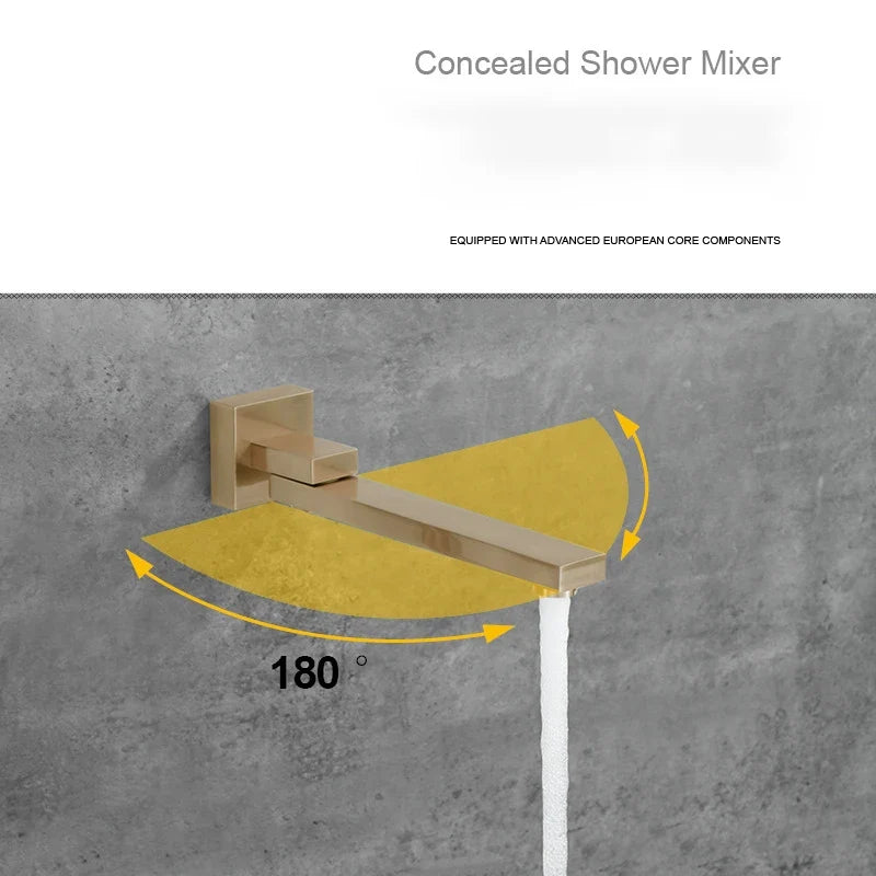 ALENARTWATER Chrome Hot and Cold Shower Faucet with Slide Bar