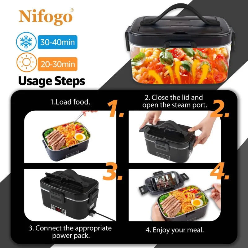 100W 1.8L Electric Lunch Box with Digital Temperature Control