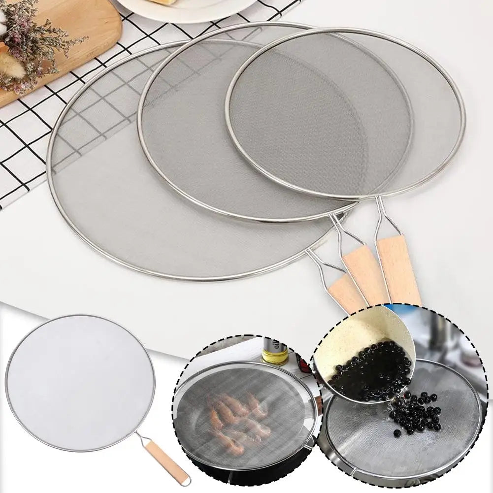 Cooking Frying Stainless Steel Anti Splatter Guard Oil Net Grease Splatter Screen Pan Mesh Guard Screen Splash Cover