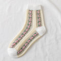 Autumn Winter Japanese Harajuku Woman Socks Popsocket Cotton with Flowers Funny Socks Women Kawaii Girls Calcetines Mujer 190