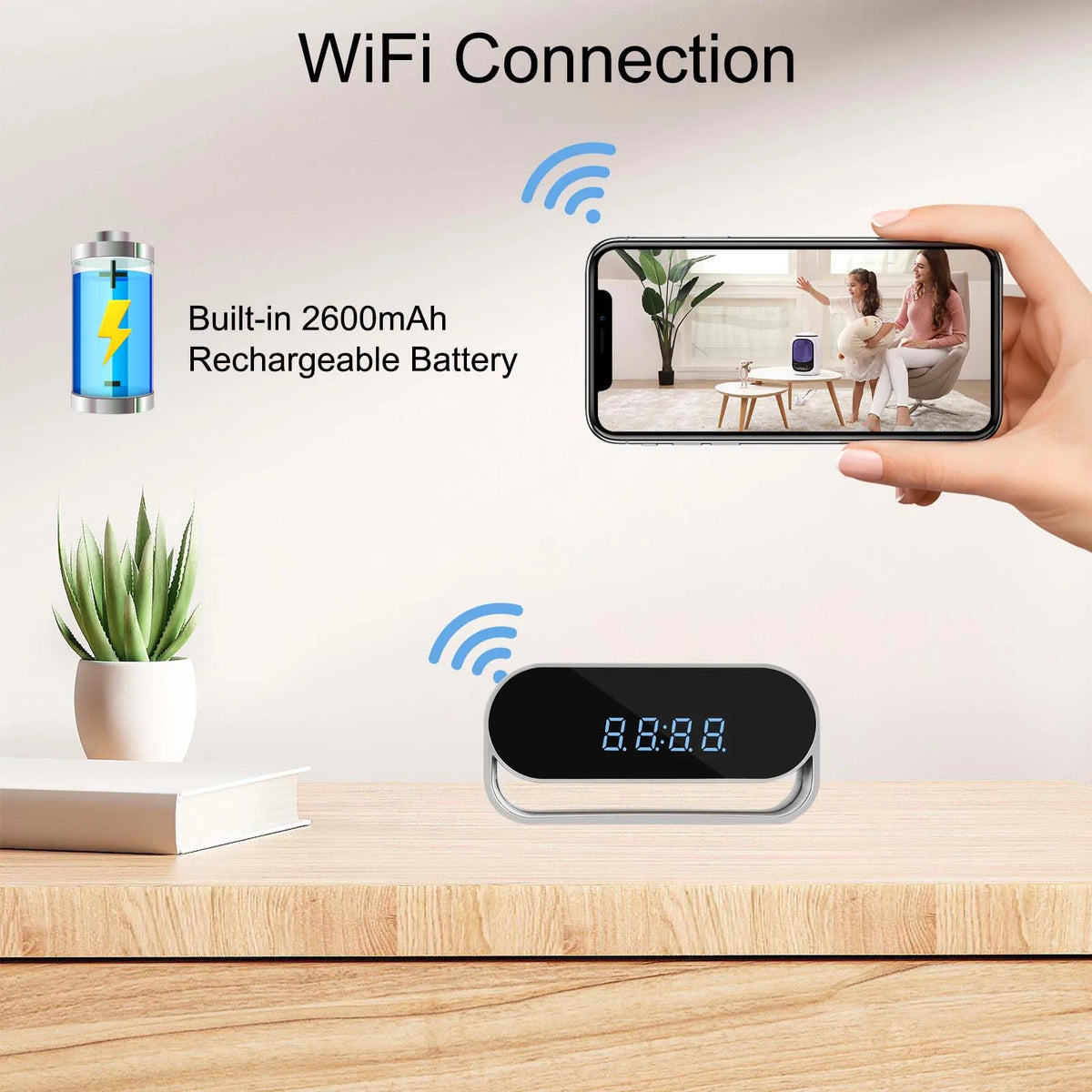 Ouvis Z-7P WiFi Camera Clock with Night Vision