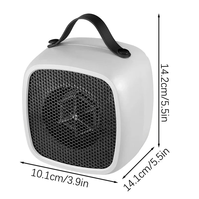 Portable 500W PTC Ceramic Mini Heater, Quiet Fast‑Heating Warm Air Fan for Home Office Indoor Winter Space Heating