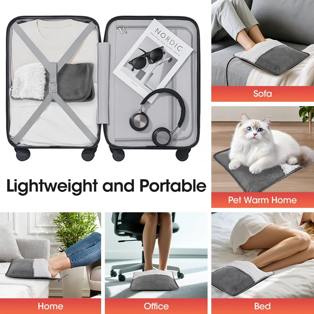 New Electric Foot Heating Pad Winter Foot Warmer Heater Household Foot Warming Mat Washable Non-Slip for Bed Office Home