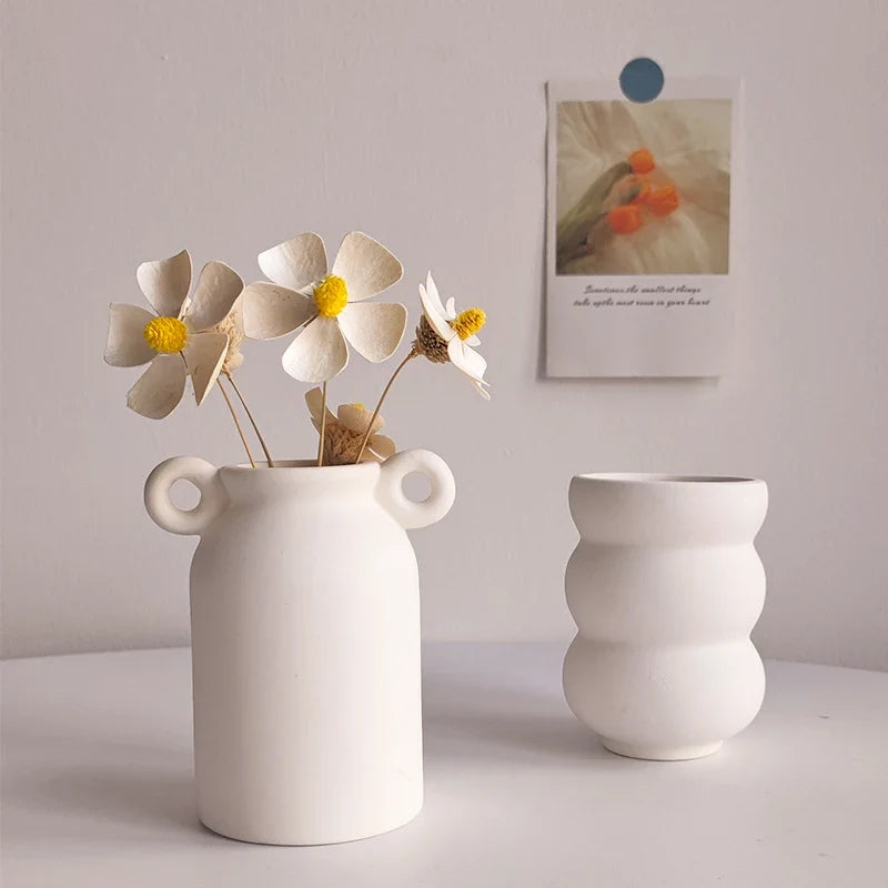 Ceramic Fired Vases,Hydroponic Dried Flower Utensils,Ornaments,Home Living Room Tables,Decorative Vases,Shaped Ceramic Vases