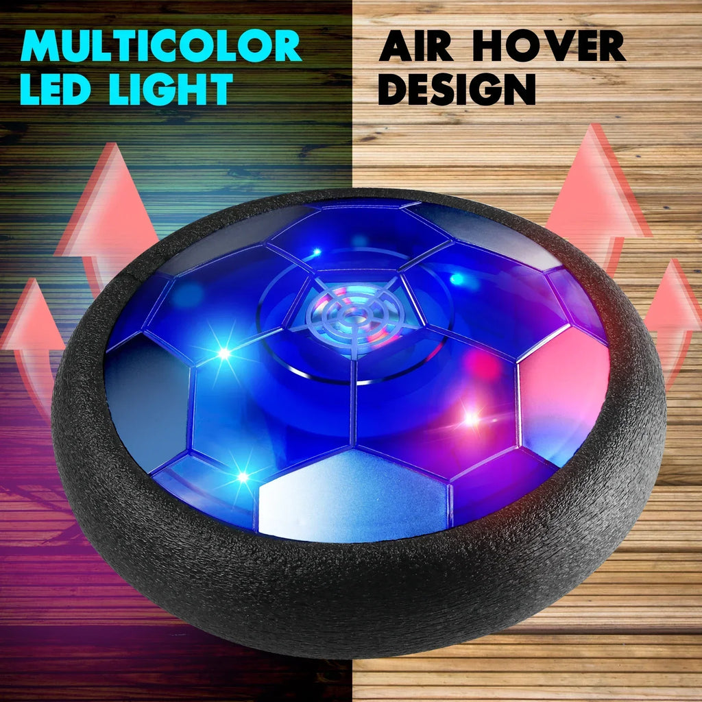 MQUDUO Hover Soccer Ball Set with 2 Goal Nets, LED Floating Football Disc for Indoor Mini Match and Family Game