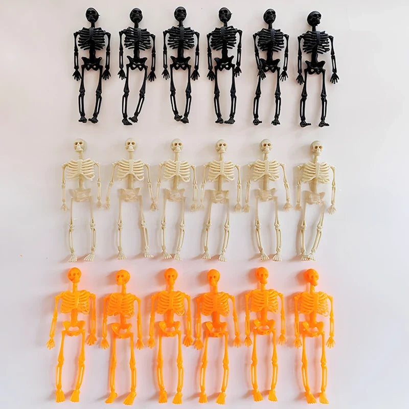 6-Piece Plastic Skeleton Pendant Decorations for Halloween