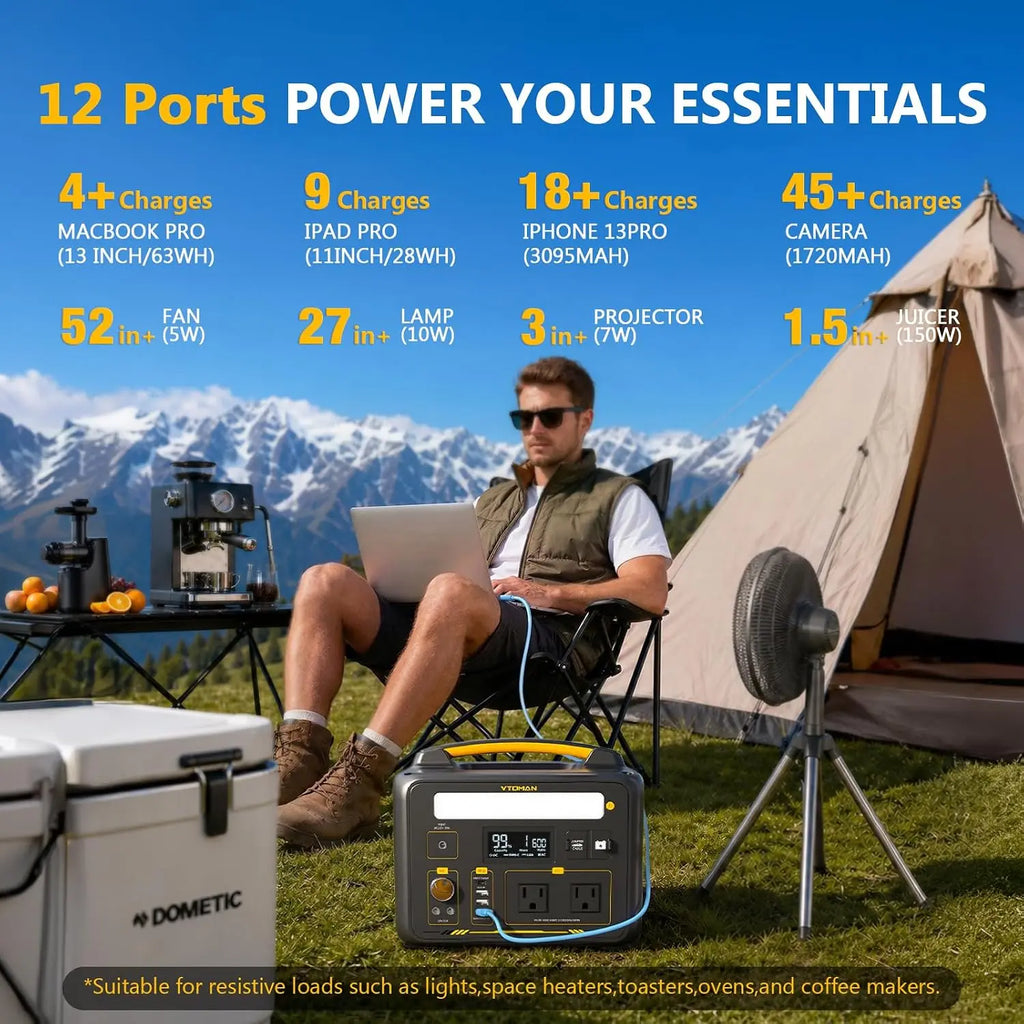 Jump 600X Portable Power Station 600W, 299Wh LiFePO4 Battery | 1200W Surge AC Outlet, PD 60W USB-C, 2-In-1 Solar, Custom