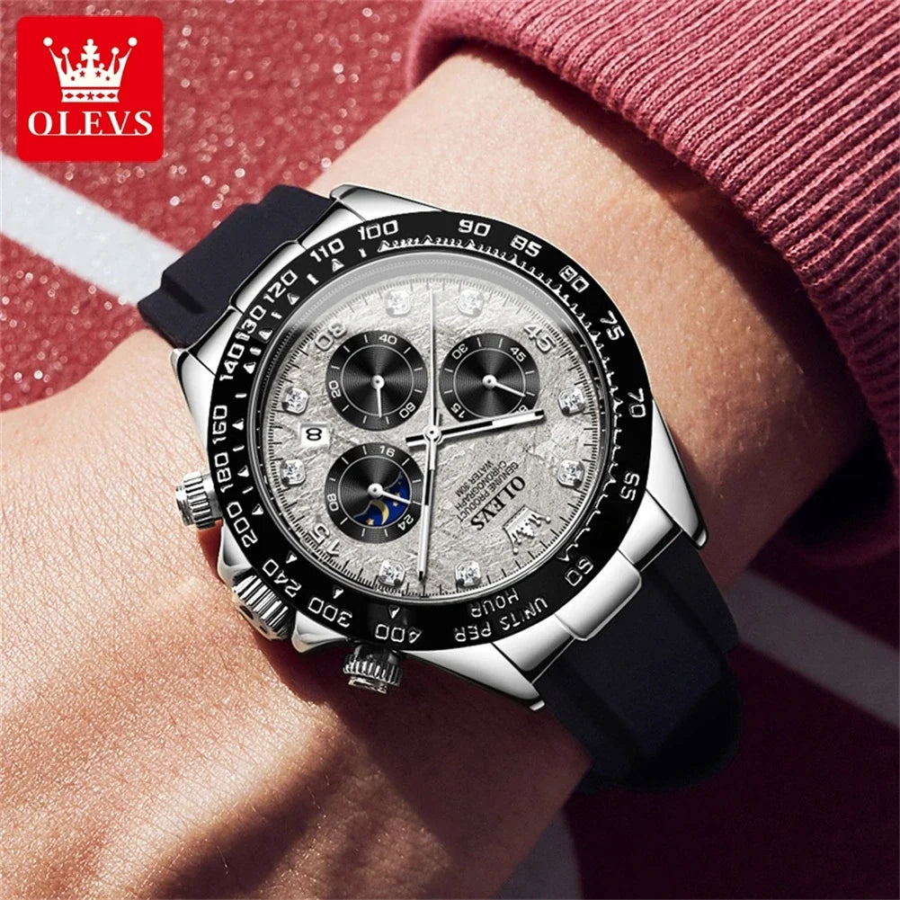OLEVS 2875 Men’s Quartz Chronograph Watch with Moon Phase