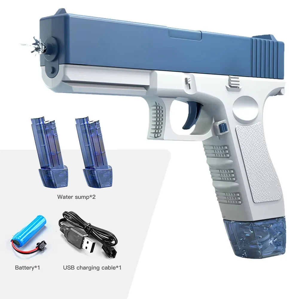 Unilabo M416 Electric Water Gun - Battery Powered With External Water Bottle Attachment - Perfect For Kids & Adults Outdoor Fun