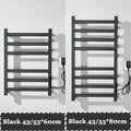 Black/White Electric Towel Rack With Digital Display Touch Temperature&Time Control Smart Heated Towel Rail Towel Warmer