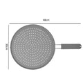 HTMCK Heat-Resistant Silicone Kitchen Splatter Screen Frying Pan Lid with Handle Oil Splash Guard Drain Board Cover