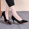Sexy Pointed Toe Patent Leather High Heels Temperament Girl Red Sole Party Dress Stiletto Pumps Classic Black Work Single Shoes