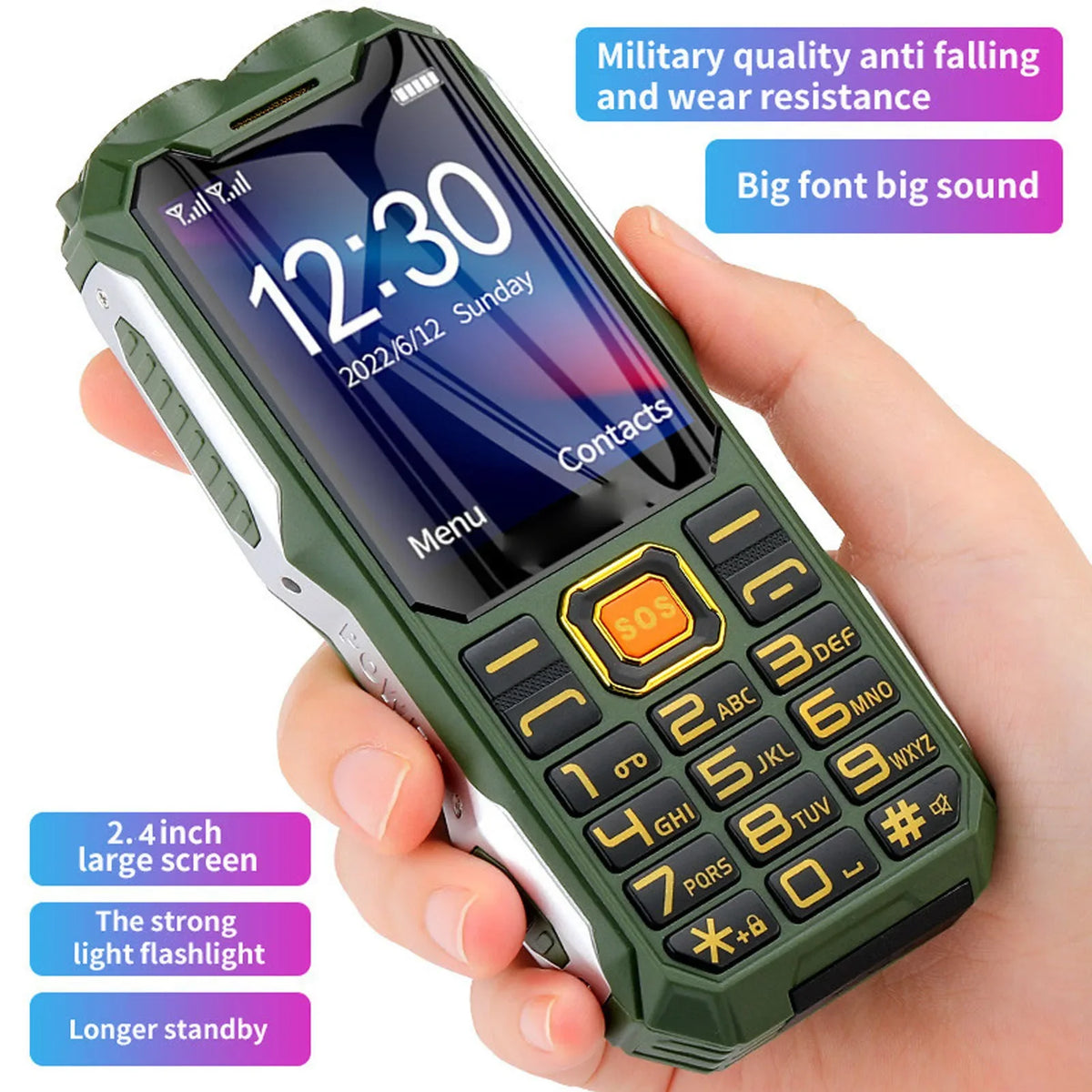 Senior Cellphone 2G 2.6in  16800mAh High Volume Elderly Mobile Phone With Charging Line for Calling 2G Senior Cellphone