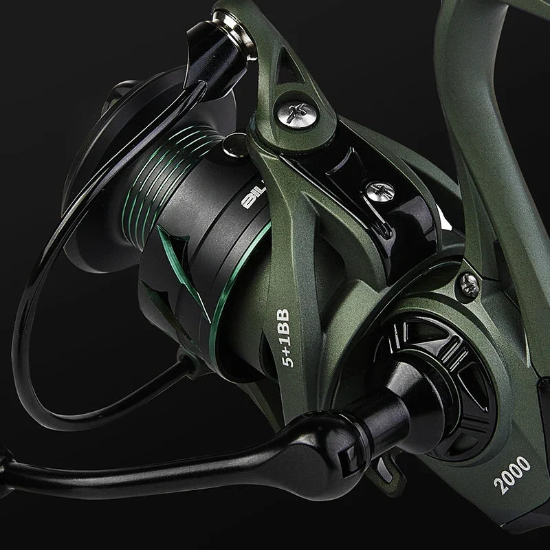BILLINGS Spinning Reel 17.6 LB Max Drag 5.2:1 Gear Ratio Smooth 5+1BB Spinning Fishing Reels with Anti-Reverse Metal Spool & CNC Rocker for Fresh Saltwater Bass Trout Fishing