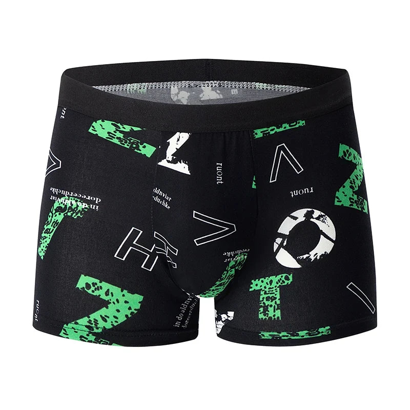 4/5/6/10 Piece Pack Men's Fashion Printed Pants with Various Combinations Plus Size Sports Comfortable Adolescent Boxer Pants