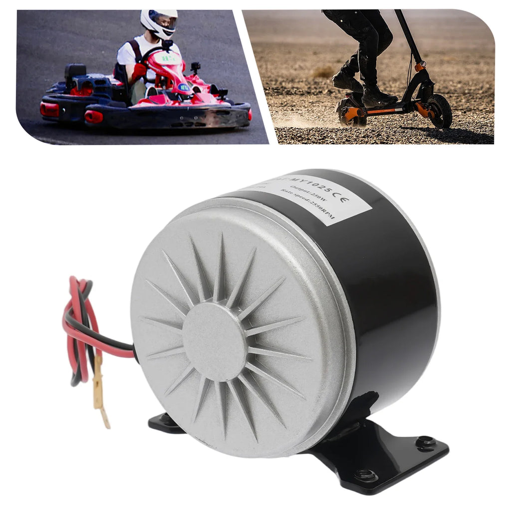 250w 24v Pure Copper Electric Scooter Motor, Brushed E-Bike Motor Lightweight Chain Drive Motor for E-Scooter Mini Motorcycle