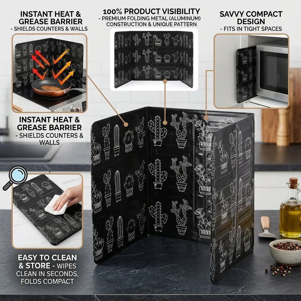 Anti-Splashing Stove Oil Baffle Plate Foldable Kitchen Oil Proof Shield Aluminum Foil Cooking Baffle Splash Guard Board Stove
