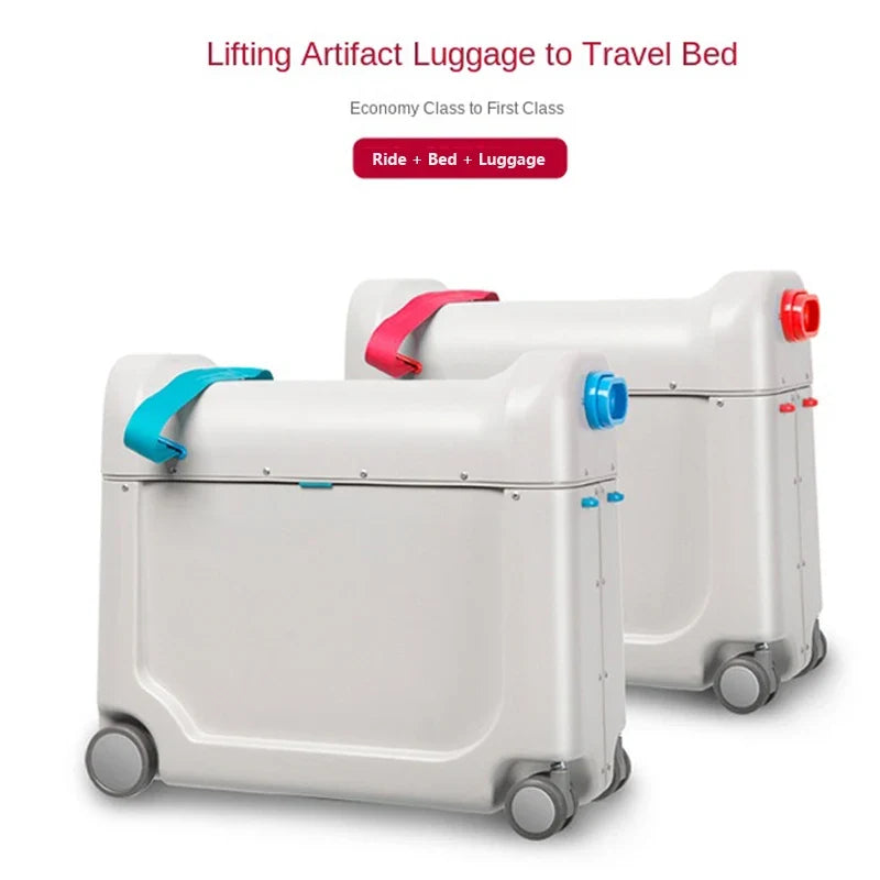 Children's Luggage Can Lie Down Can Sit Can Ride Multi Purpose Child Cabin Suitcase ABS Multifunctional Baby Traveller's Bed