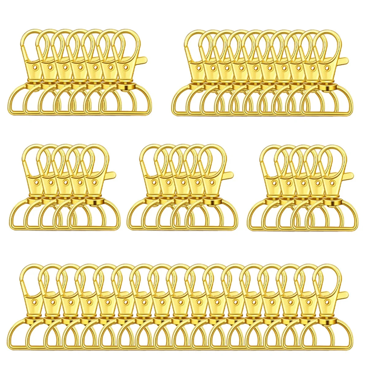 8/15/25/50/80Pcs Swivel Snap Hooks D-Ring KeyChain Clips Lanyard Lobster Claw Clasps Key Ring Making Wallet Hardware DIY Crafts