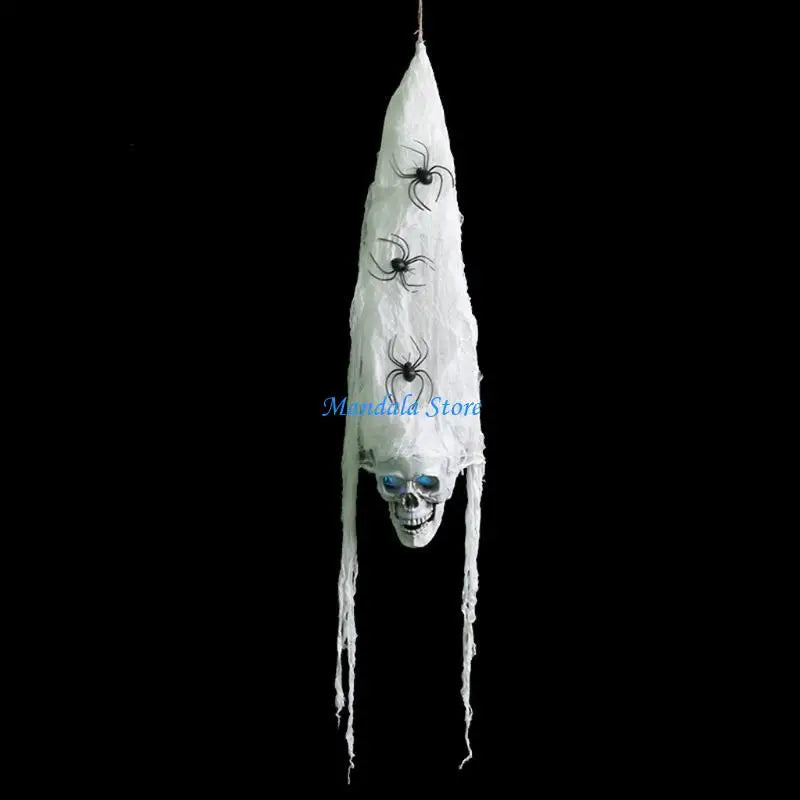 Glowing-Eye Halloween Hanging Skull Decoration