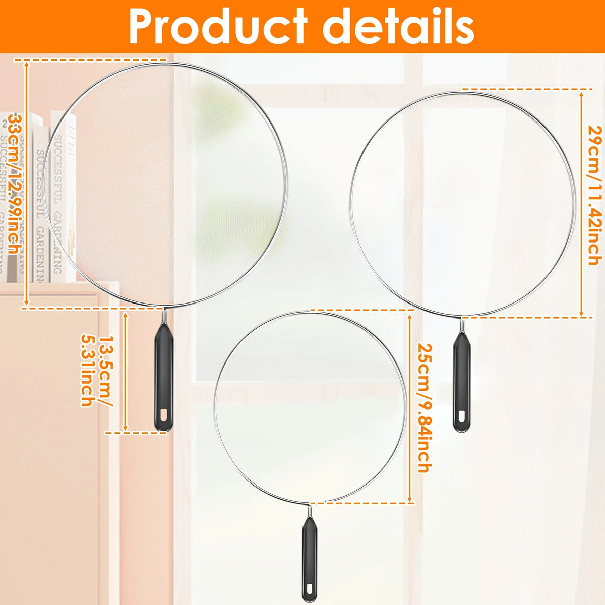 3/4Pcs Cooking Frying Stainless Steel Anti Splatter Guard Oil Net Grease Splatter Screen Pan Mesh Guard Screen Splash Cover Set
