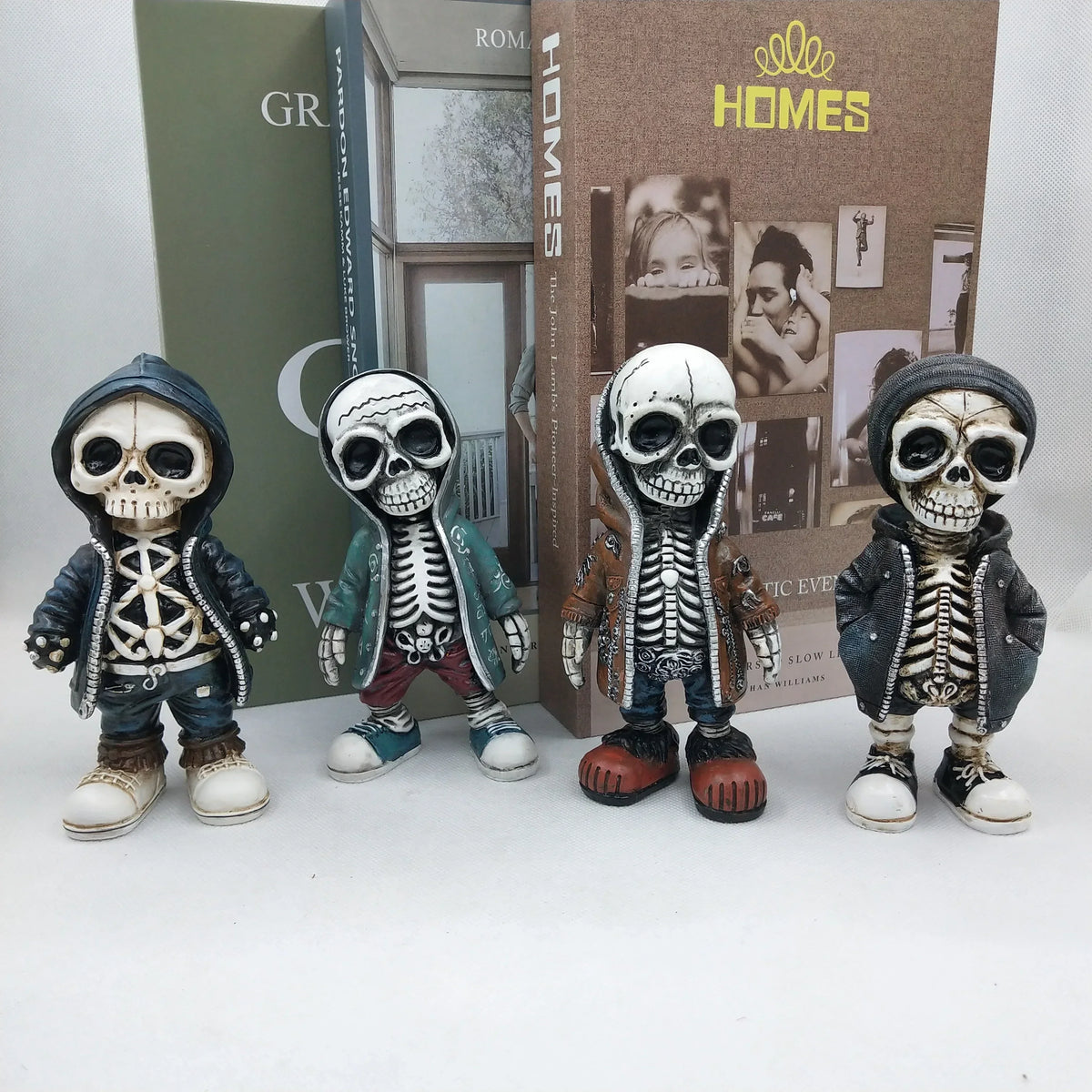 Miniature Resin Skeleton Figurine for Halloween and Gothic Decor