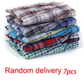 3/5/7 Pcs/lot Men Plaid Boxer Loose Shorts Underwear Casual Elastic Waistband Button Mens Boxer Underwear Woven Shorts for Home