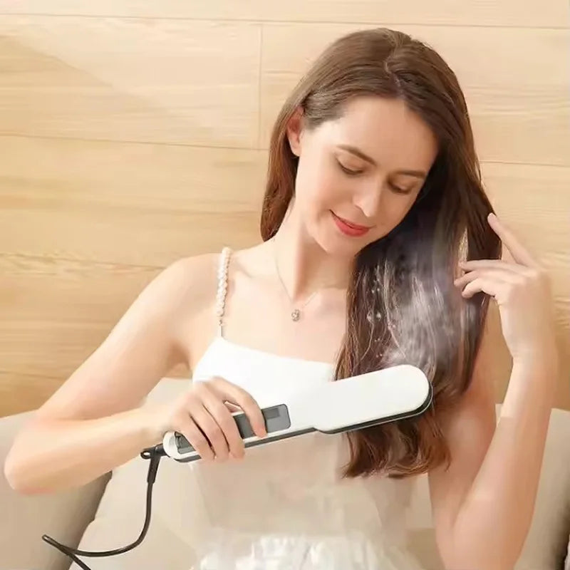 Beauty Salon Hair Straightener Comb Brush Fast Heating Spa Anti-Scald Hair Steamer Nano Spray Straightening Flat Curling Irons