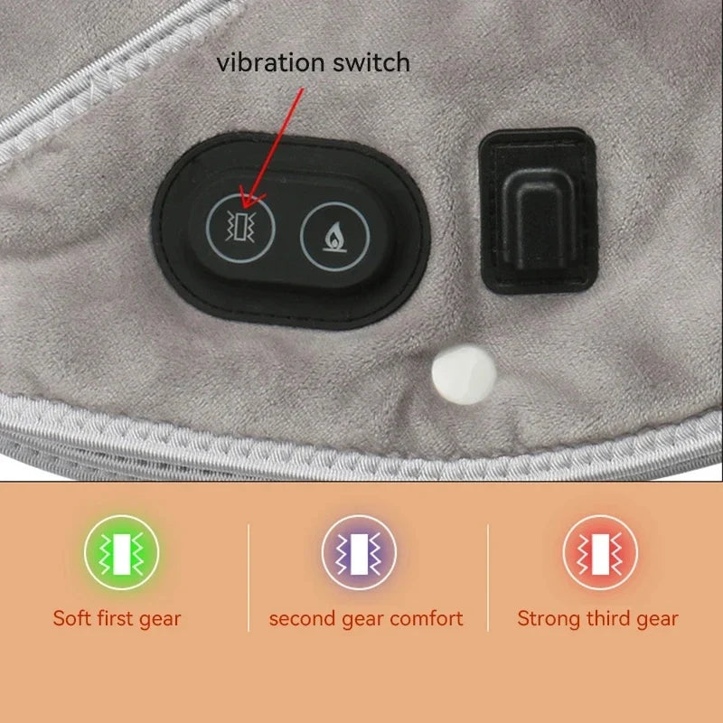Electric Heating Shoulder Neck Pad Cervical Wrap Three Gear Thermal Compress Massager Vibration Shawl Warm Back Tool Relax Brace