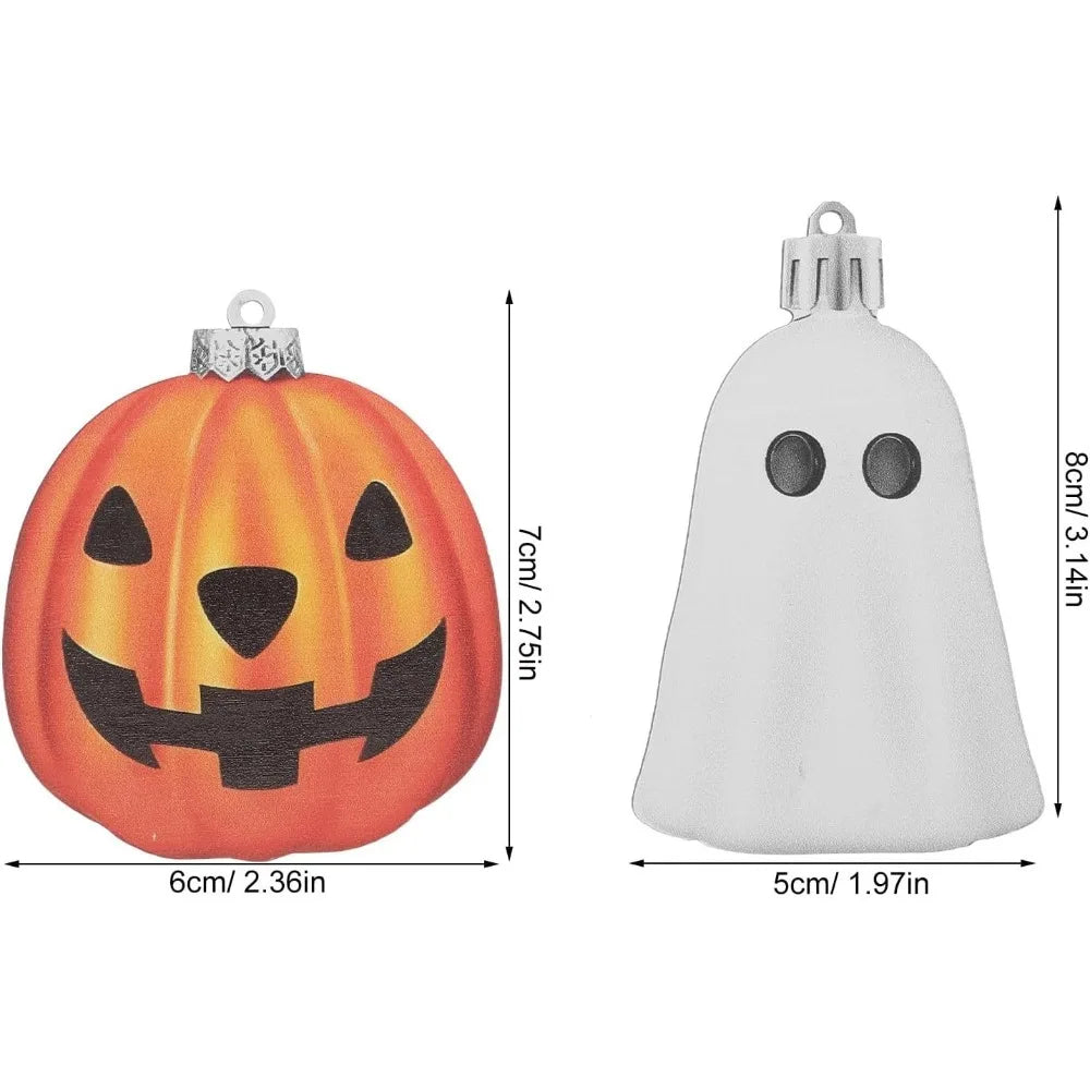 Wooden Mini Pumpkin Hanging Ornaments – Halloween & Autumn Decoration in Fluorescence Yellow, Plum or Burgundy – Set of 10, 20 or 40