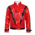 Costumes Zembie Cosplay Red Leather Jacket Michael Jackson Thriller Night Outwear Kids Halloween Rock Stage Performa