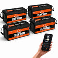 Buknuwo M8 24V 100Ah LiFePO4 Battery With Bluetooth Built-in 100A BMS Support Low Temp Protection And 15000+ Deep Cycles IP65 Waterproof 25.6V 2560Wh Lithium Battery Pack for RV/ Marine/ Camper Van/ Home Backup/ Off-Grid Sola