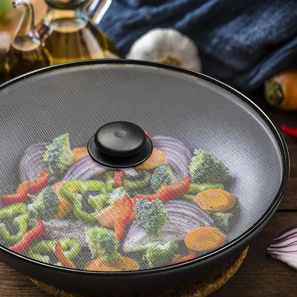 3Pcs 7.4+8.3+9.8in Splatter Guard Screens Mesh Grease Splatter Lid, Oil Proof Pan Cover Kitchen Cooking Accessories