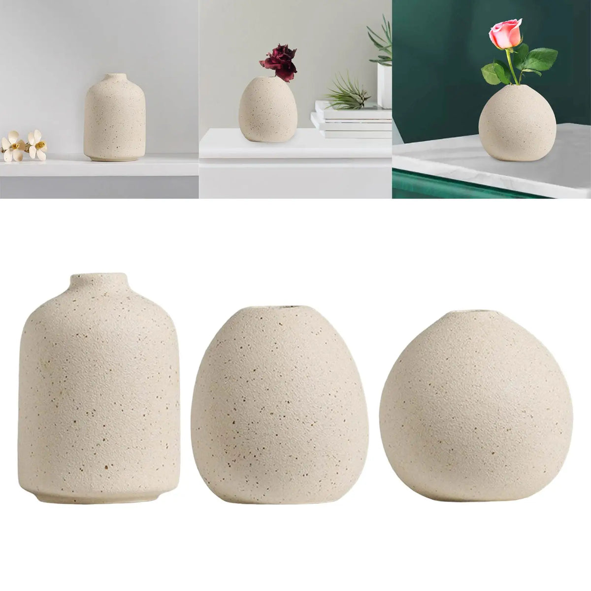 Modern Flower Vases Floral Arrangements Decorative Vases Boho Ceramic Vase for Entryway Dinner Living Room Kitchen Decoration
