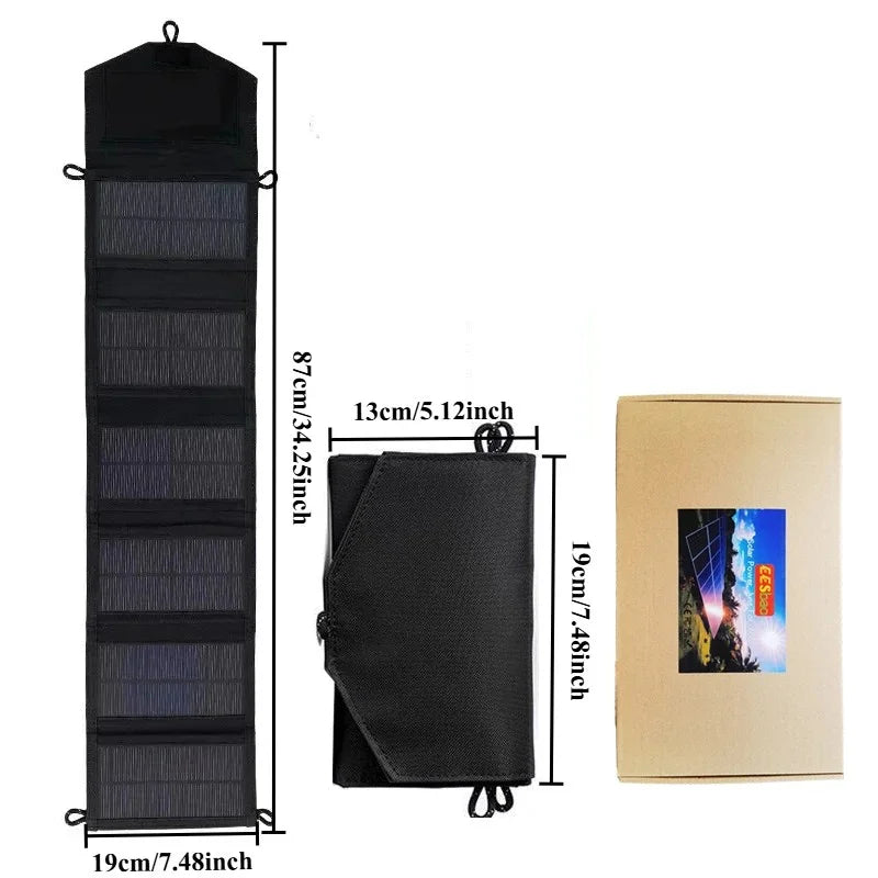 Backpack Carry Portable Foldable Waterproof Solar Charger 25W 100W Dual USB Solar Panel Power Supply Outdoor Camping Emergency