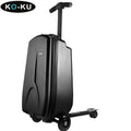 KO-KU Foldable Scooter Suitcase 4-15 Years Old Children Riding Large Capacity Suitcase on Wheels 18Inch Carry-on Trolley Case