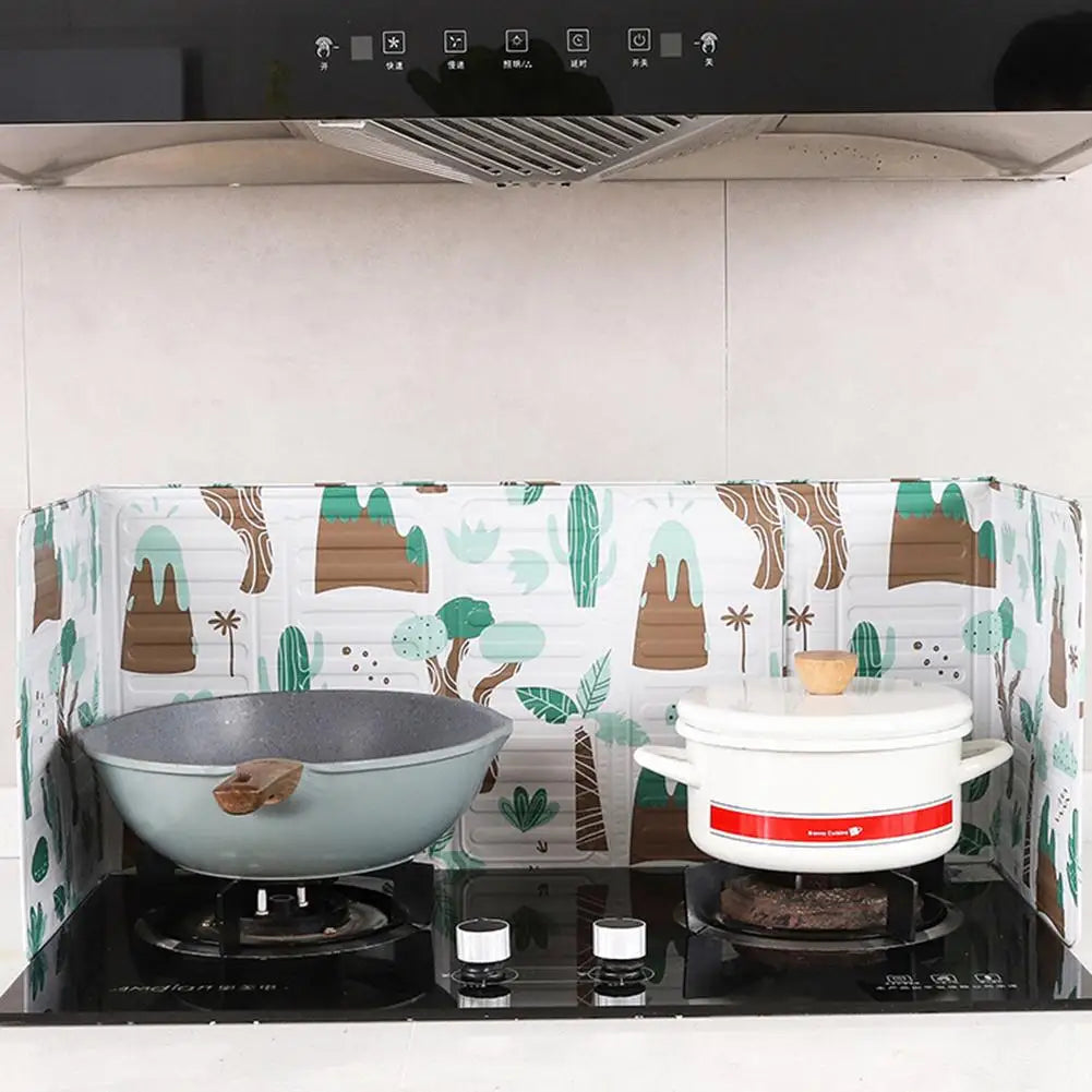 Aluminum Foil Gas Stove Baffle Kitchen Oil Plate Foldable Stove Shield Splatter Kichen gas stove Accessories Splatter Guard