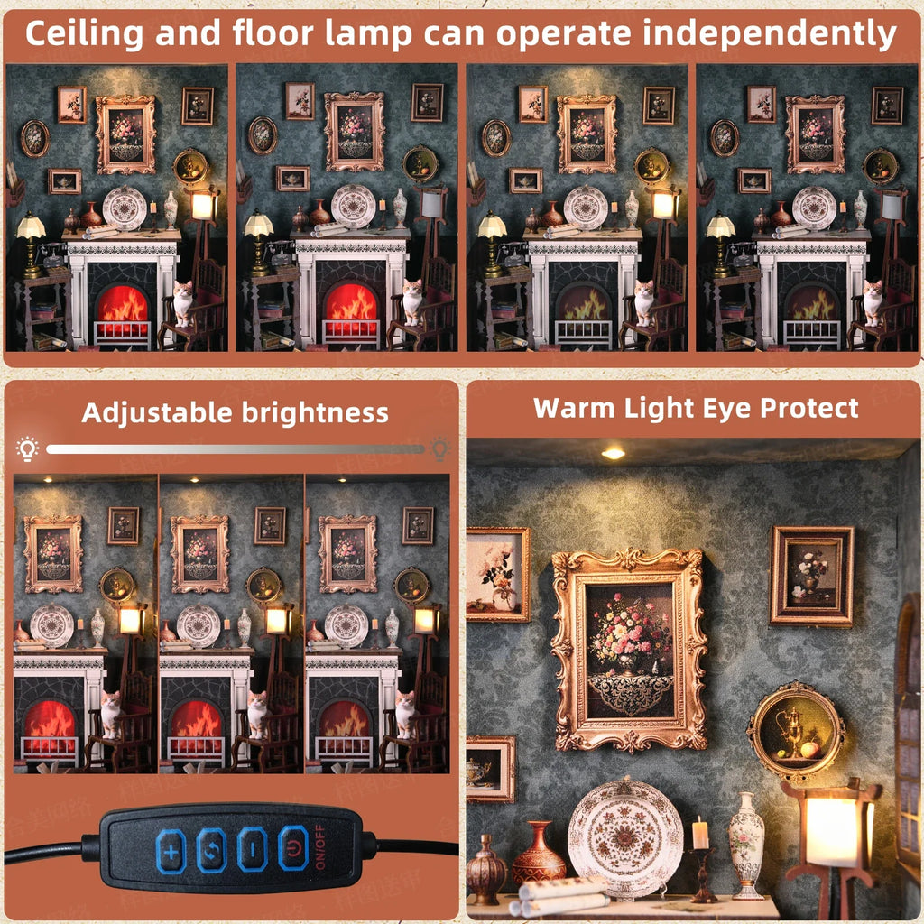 DIY Wooden Fireplace Book Nook Kit
