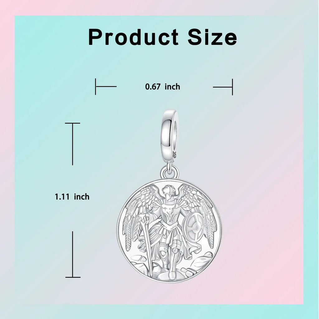 925 Sterling Silver Archangel St. Michael Warrior Angel Pendant Symbol Charm Fit Original Charm Bracelets Women DIY Jewelry Gift